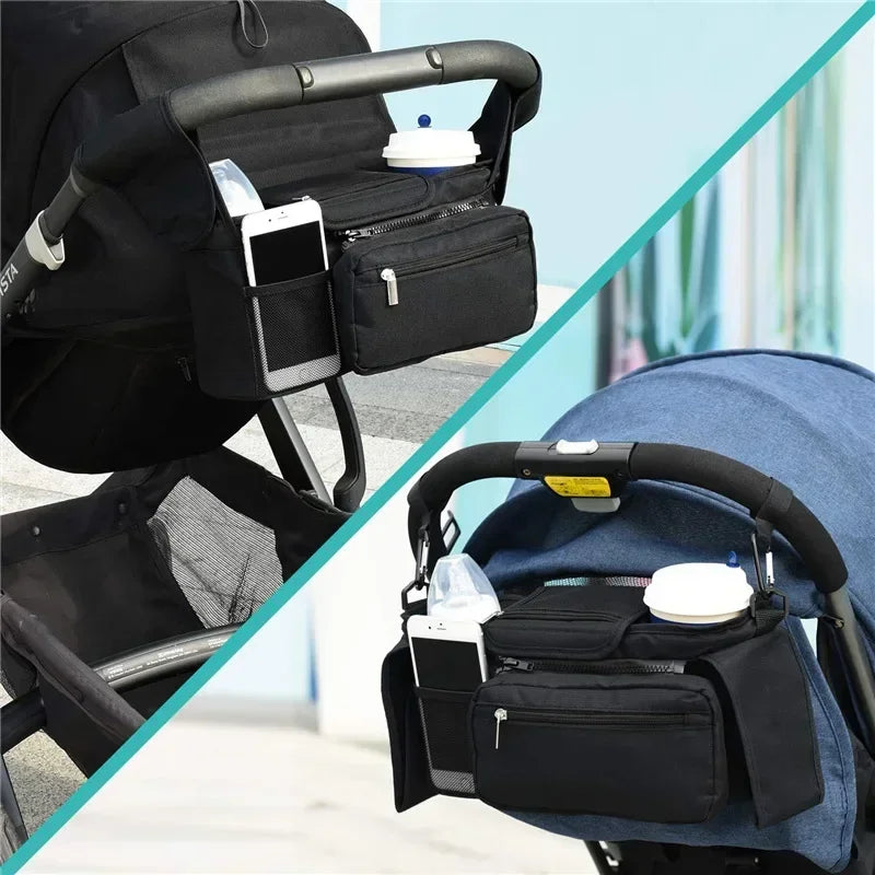 Adjustable Straps Stroller Organizer with Cup Holder
