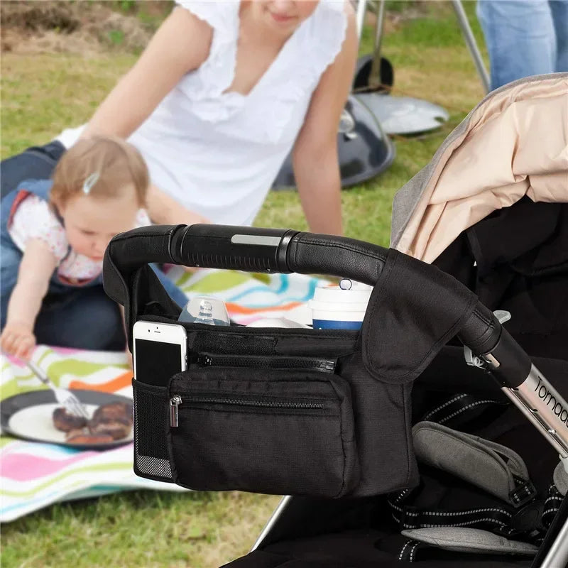 Adjustable Straps Stroller Organizer with Cup Holder